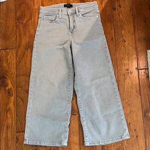 Banana Republic Factory Sky Blue Wide Leg Cropped Jeans
